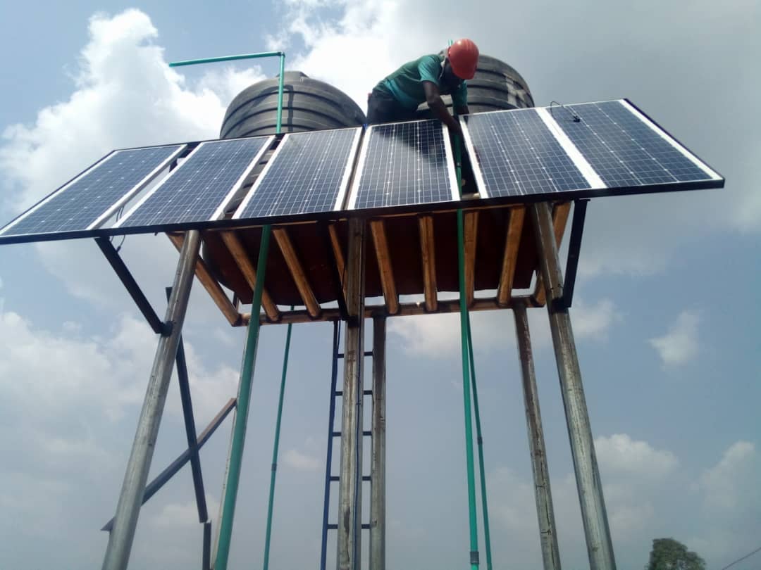Solar borehole installation